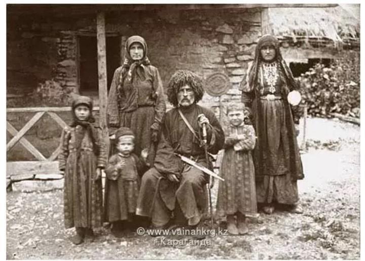 Chechen family in the Karaganda region, Kazakh SSR.