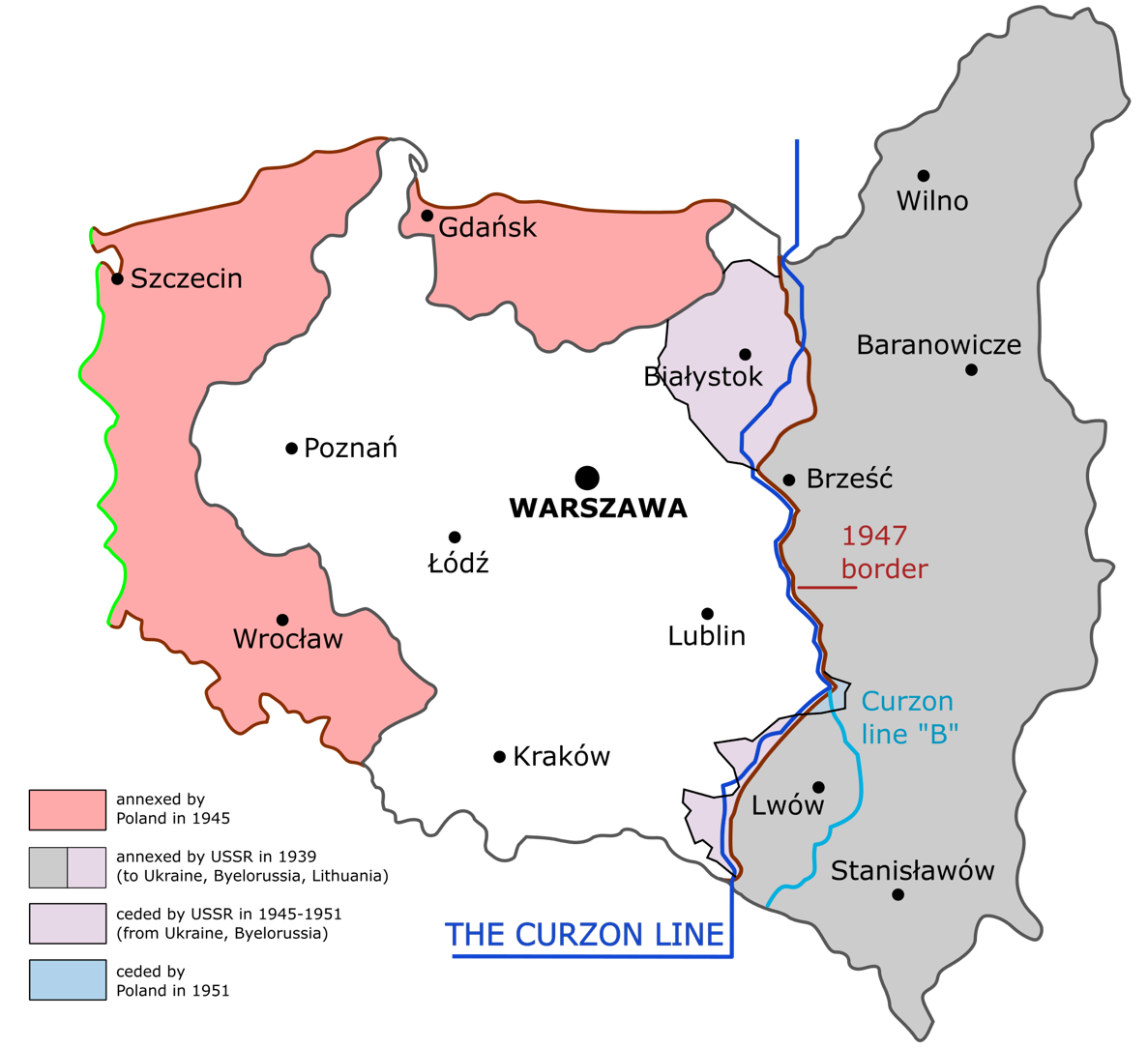 Map of the Territorial Division around Germany, Poland, and the USSR