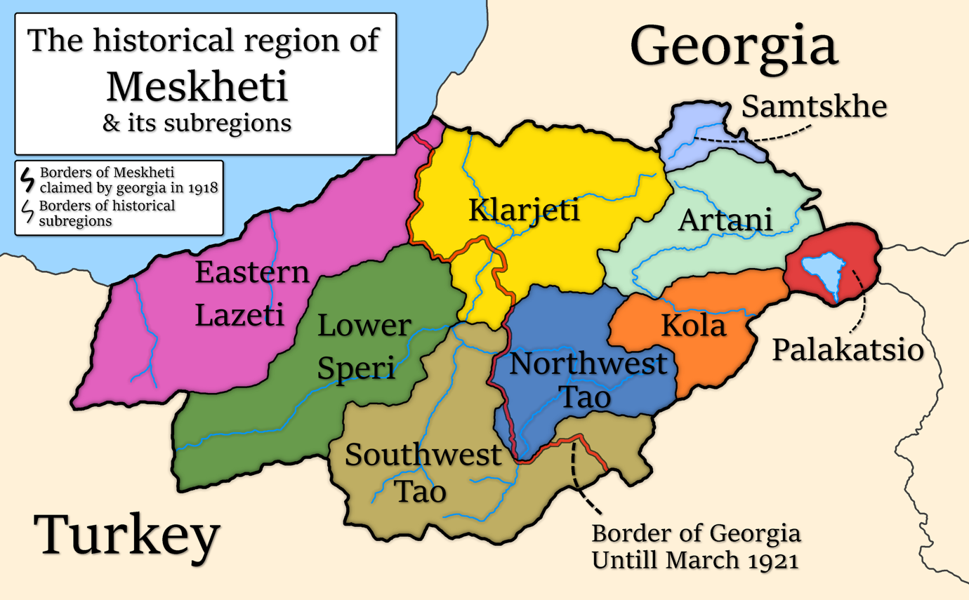 Map of Meskhetia region