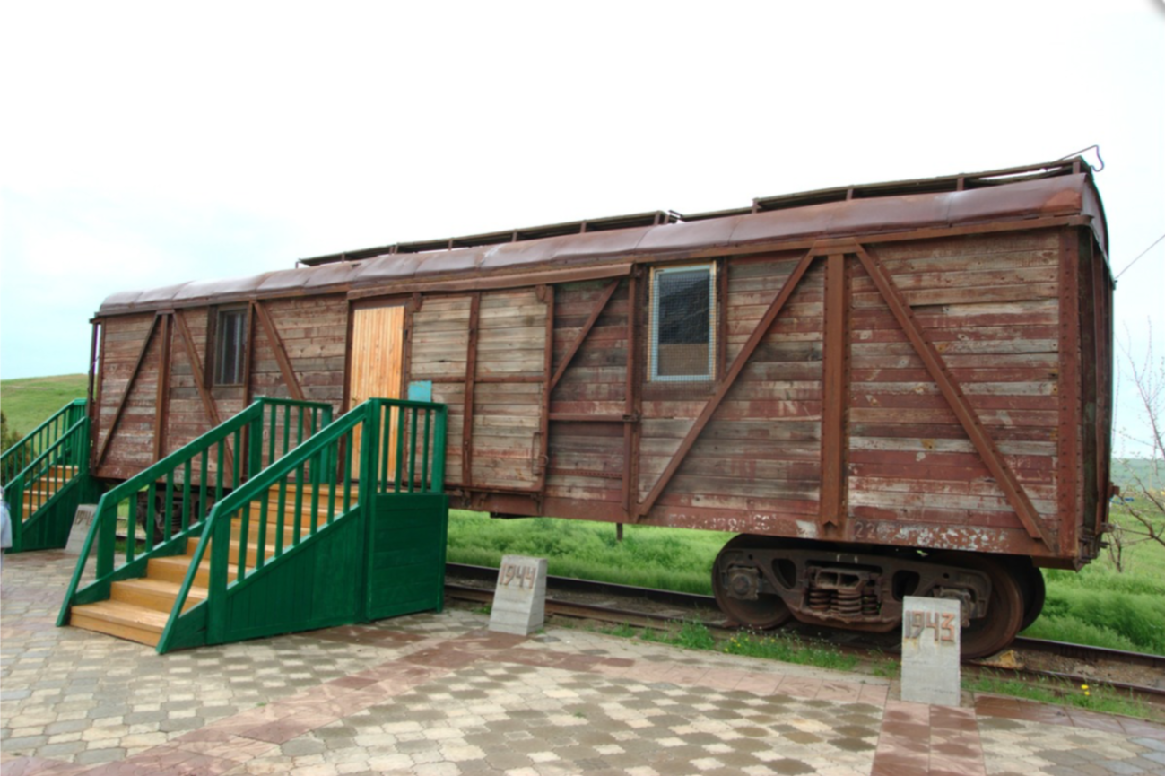 Railway carriage in which the deportees were transported, Elista, Kalmykia